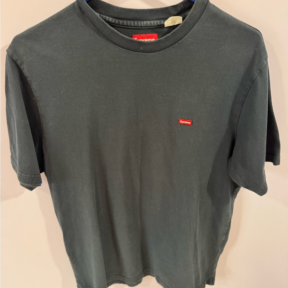 Supreme Classic Black Tee with Red Logo